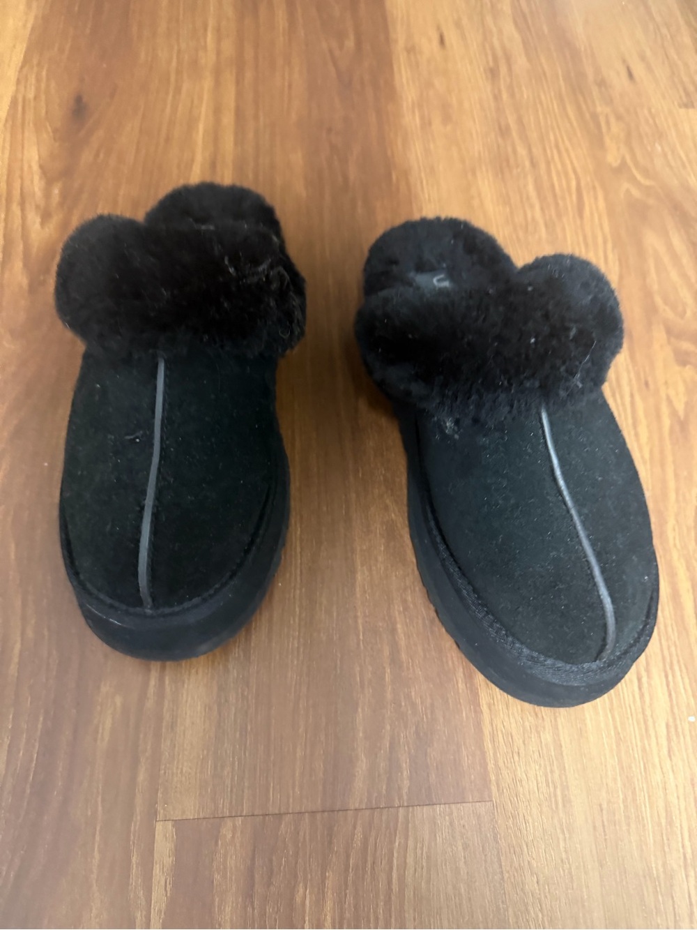 UGG Disquette Slide Slipper Platform Sandal Black Women's Size 8